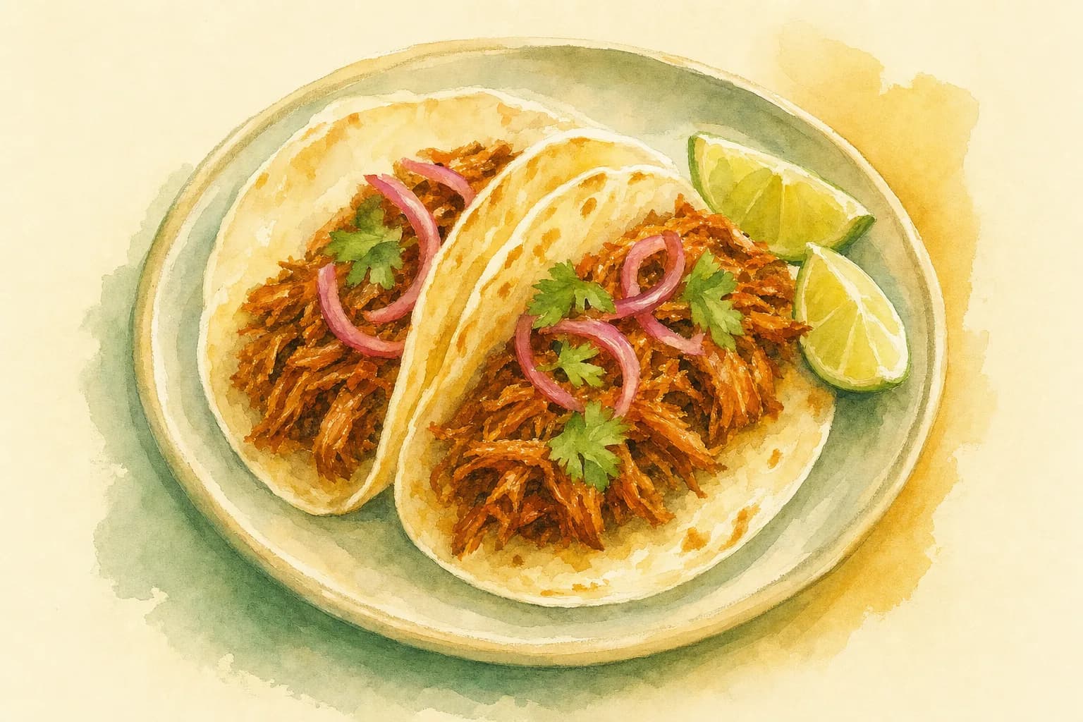 Pork Pibil with Soft Tacos — illustration