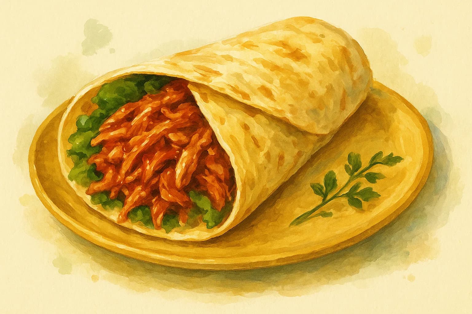 BBQ Pulled Chicken Wraps — illustration