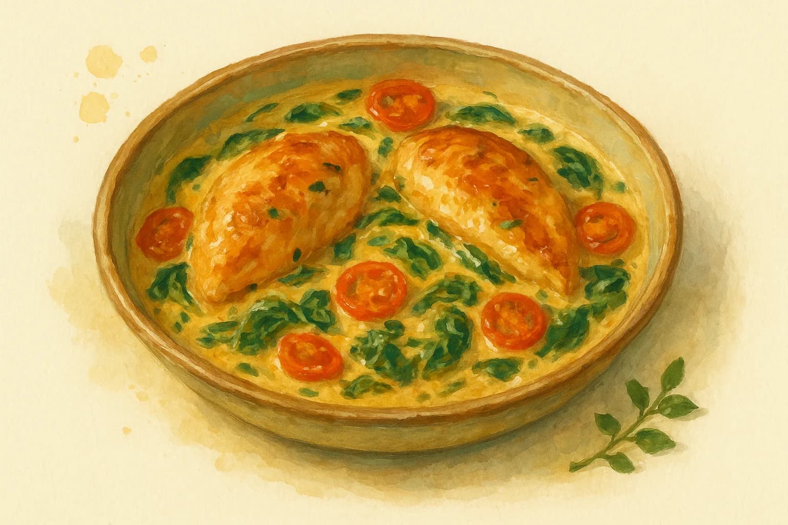 Creamy Tuscan Chicken — illustration