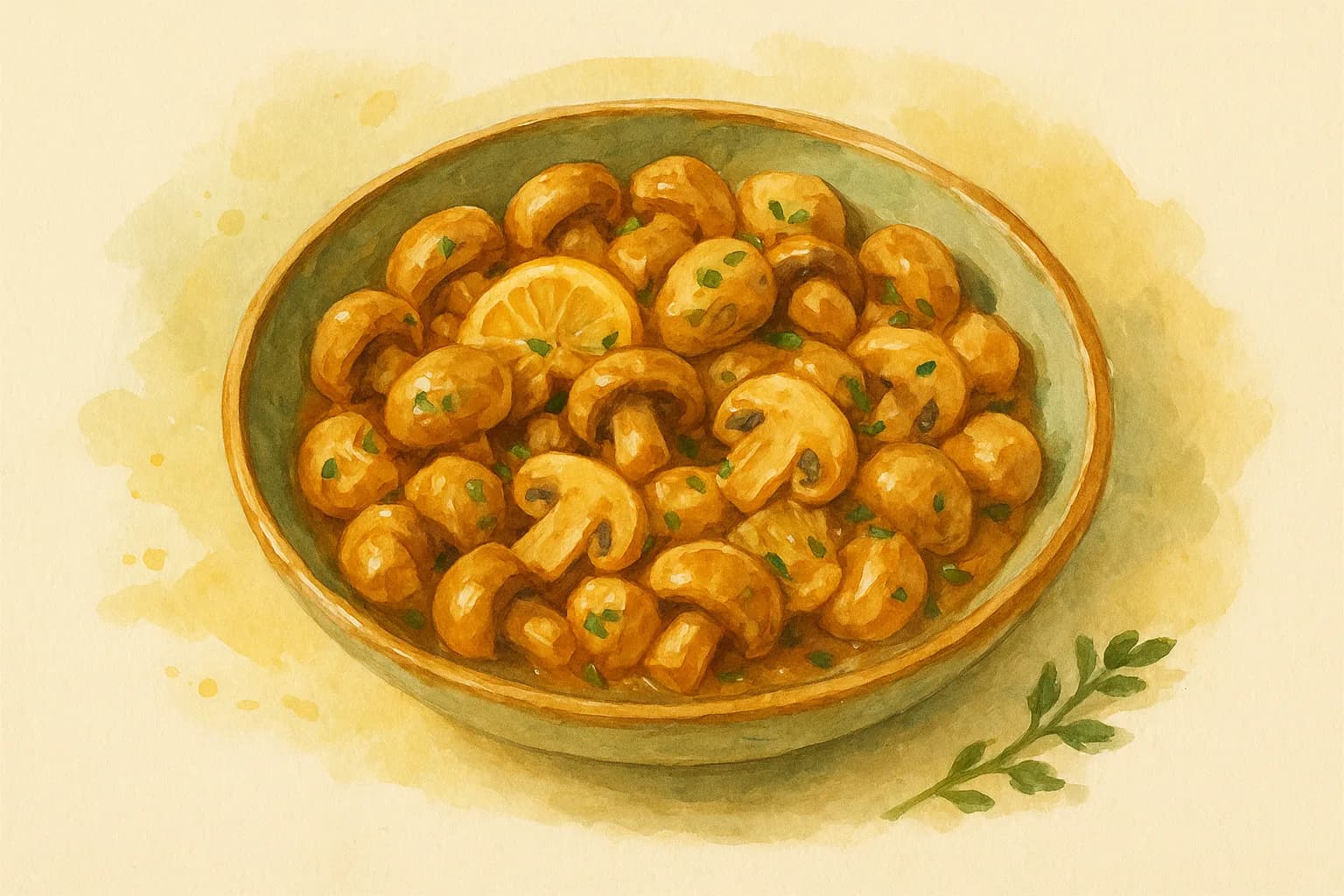 Garlic Lemon Mushrooms — illustration