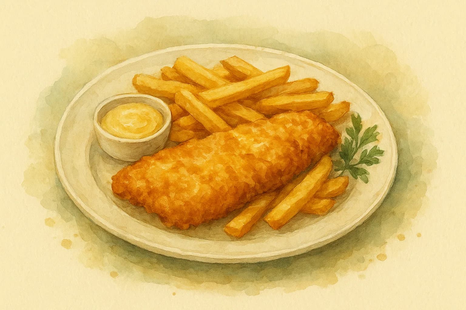 Homemade Fish and Chips — illustration