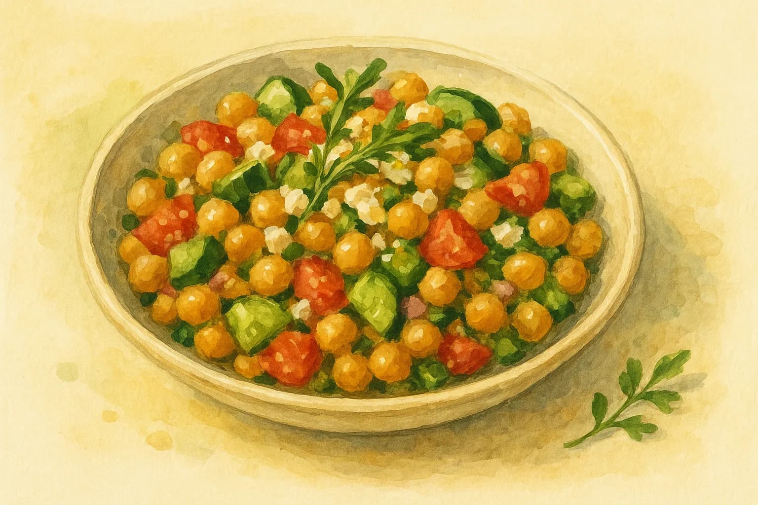 Mediterranean Chickpea Salad — illustration