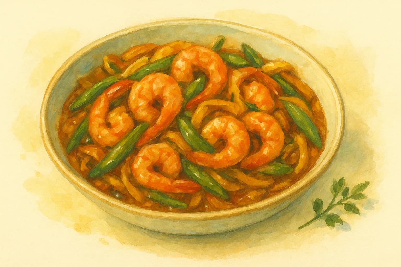 Prawn Stir Fry — illustration