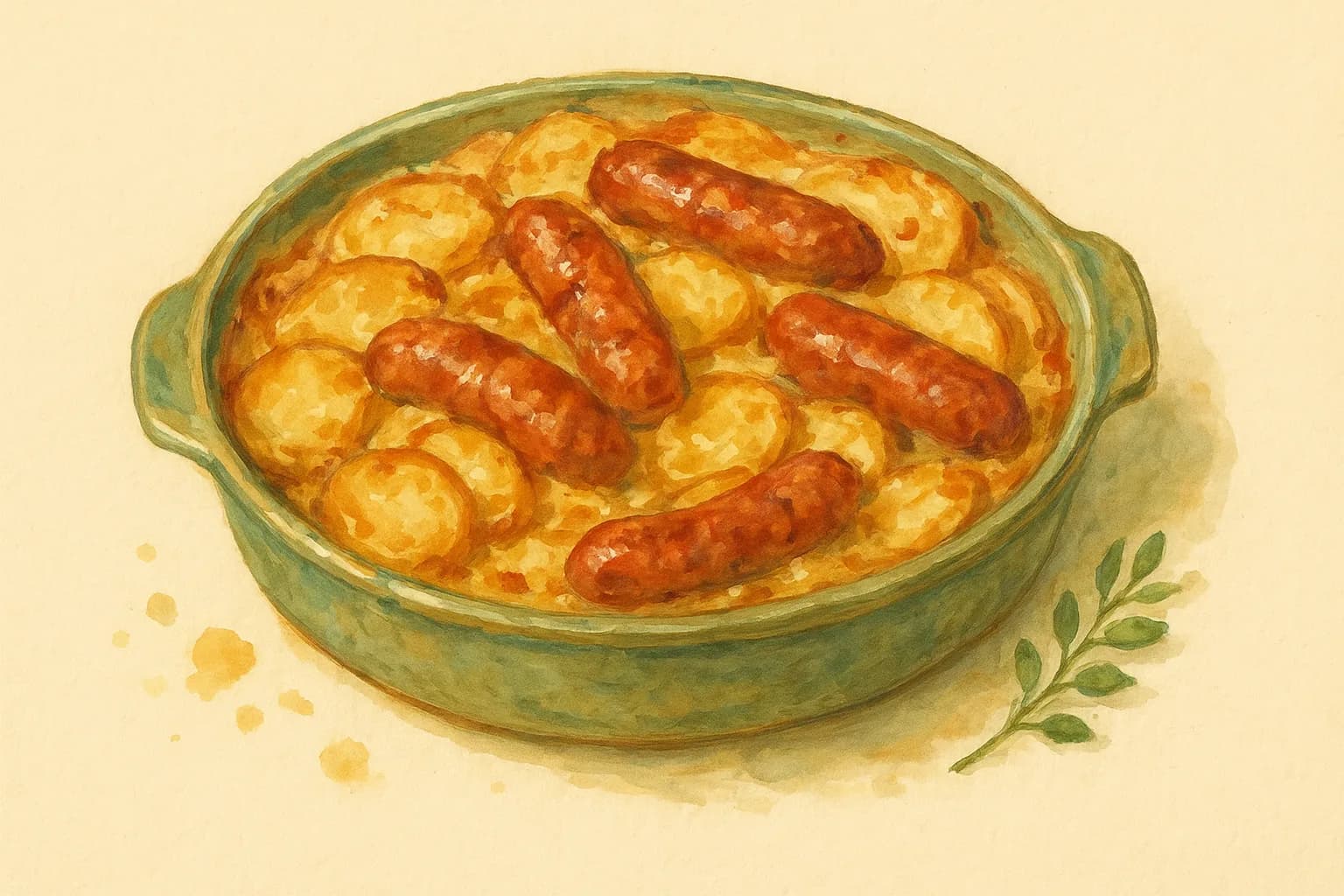 Sausage and Potato Casserole — illustration