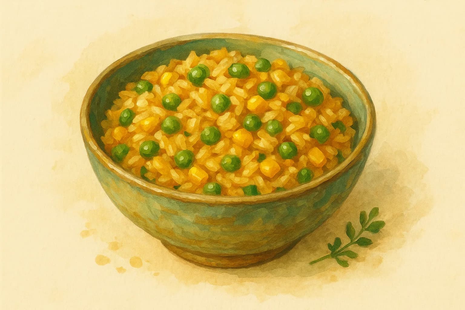 Savoury Rice with Peas and Sweetcorn — illustration