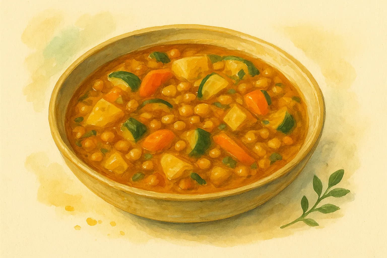 Vegetable & Lentil Curry — illustration