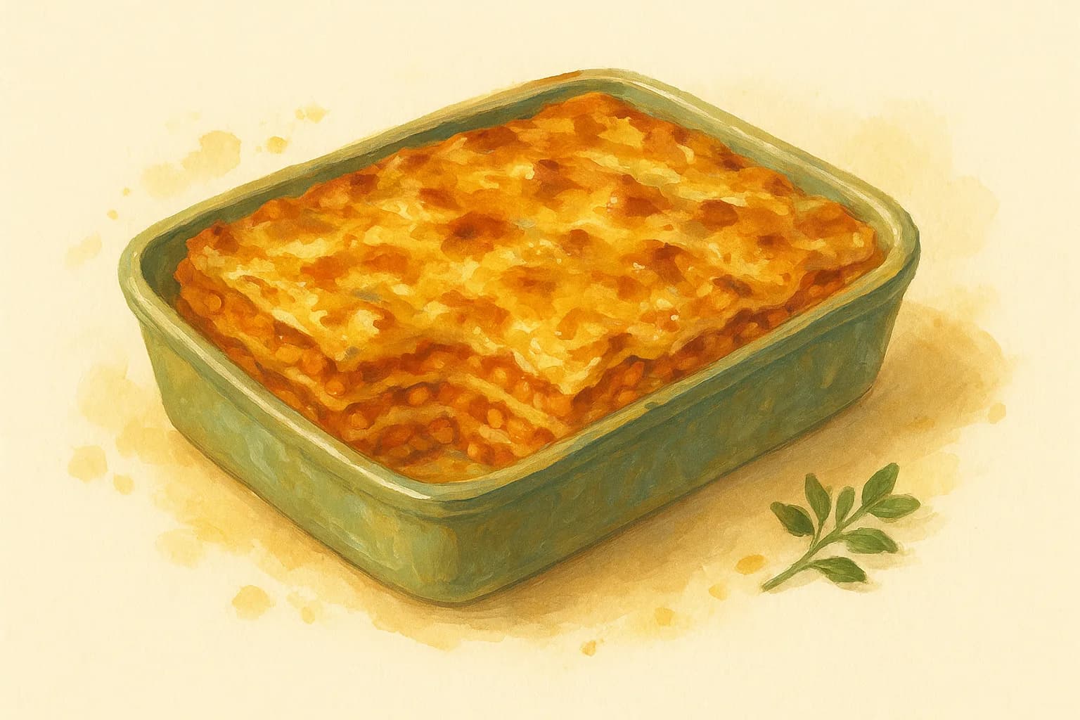 Vegetarian Lasagne with Red Lentils — illustration