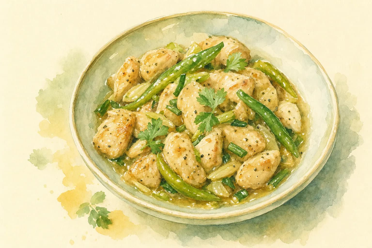 White Chilli Chicken — illustration
